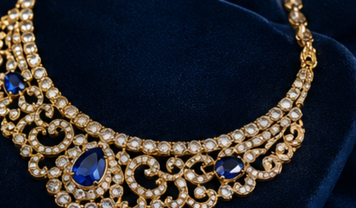 AI-created blue gemstone jewellery