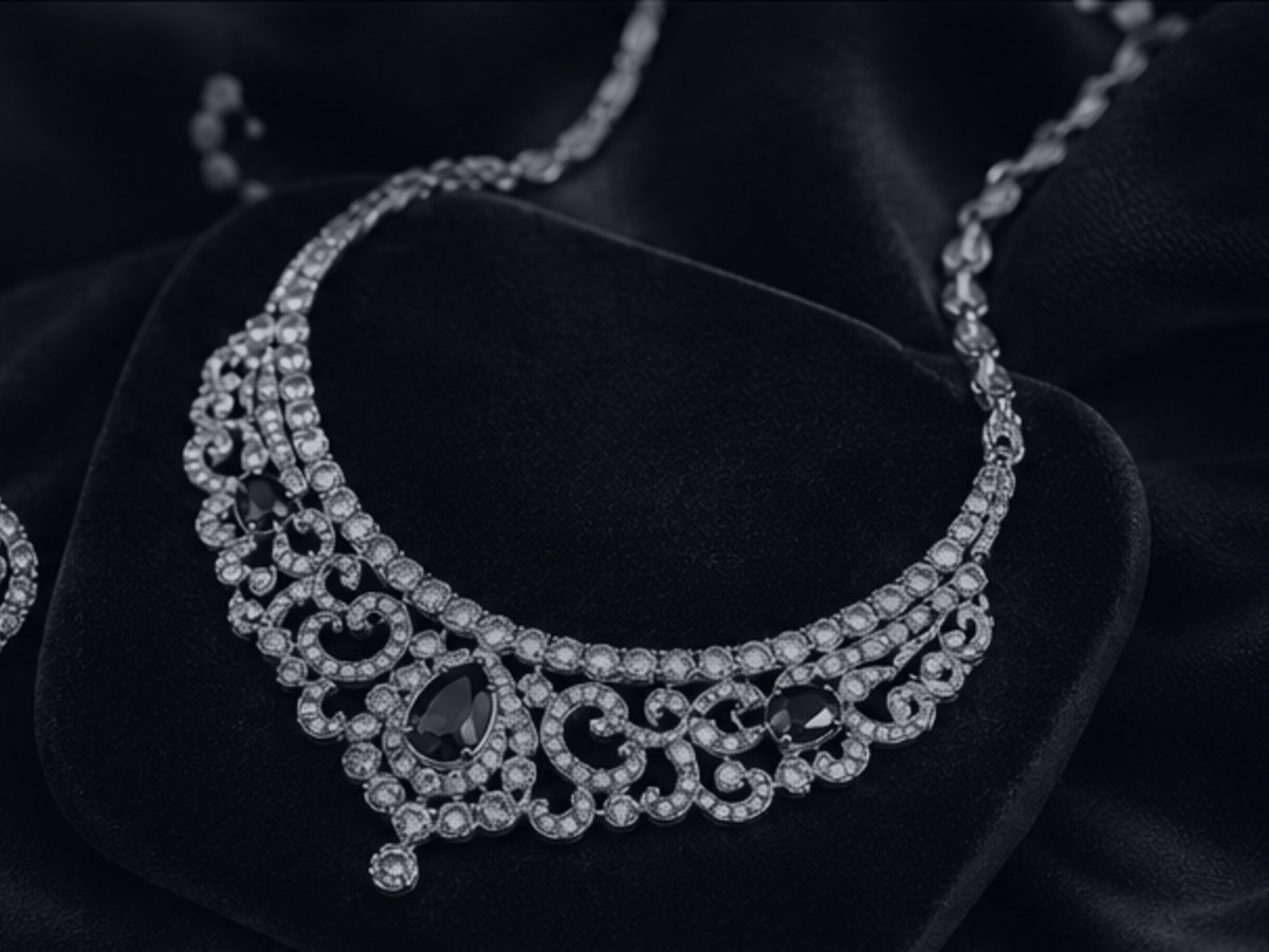 AI-created monochrome jewellery background