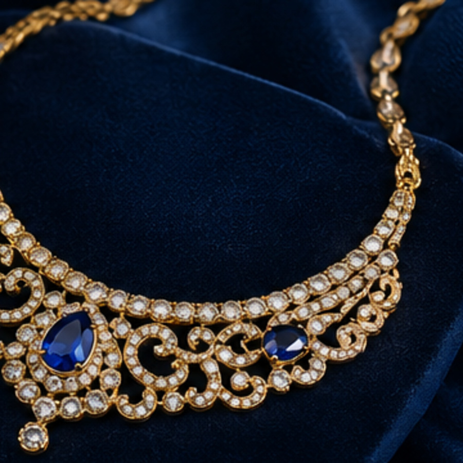 AI-created sapphire ring detail